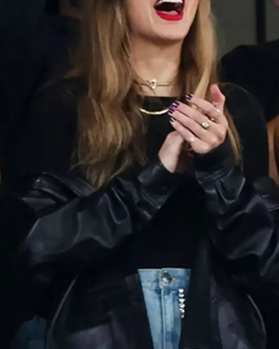 Taylor Swift Black Real Leather Jacket