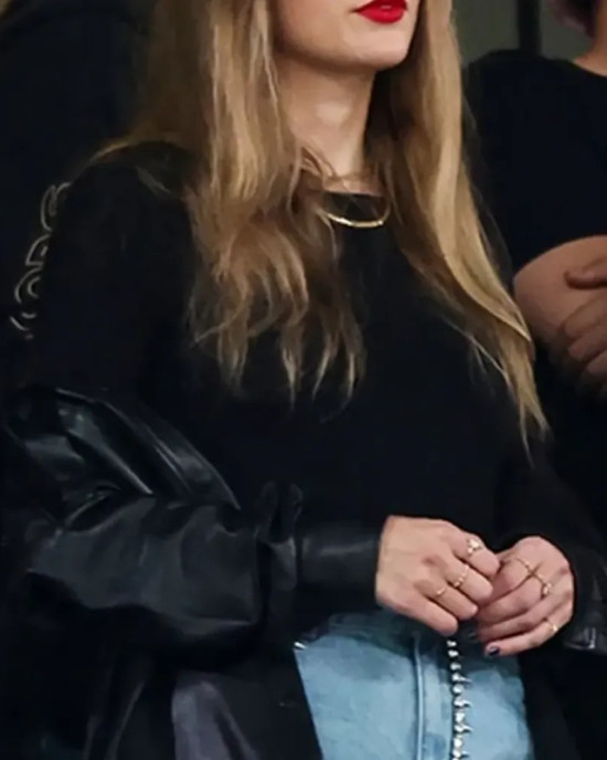 Taylor Swift Black Real Leather Jacket