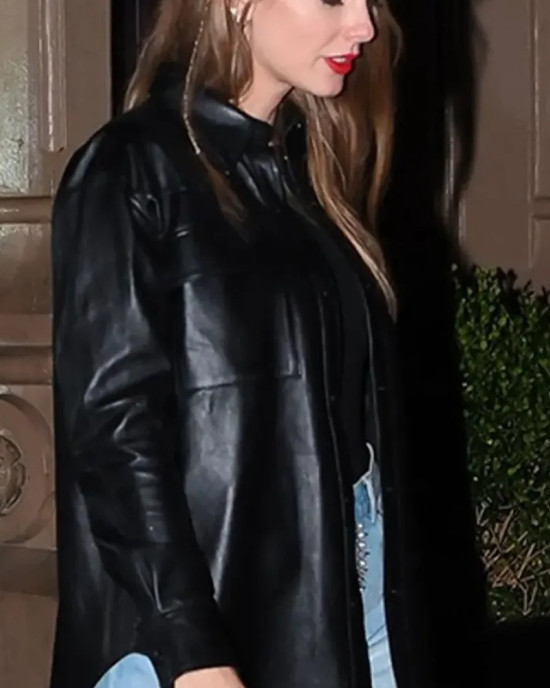 Taylor Swift Black Real Leather Jacket