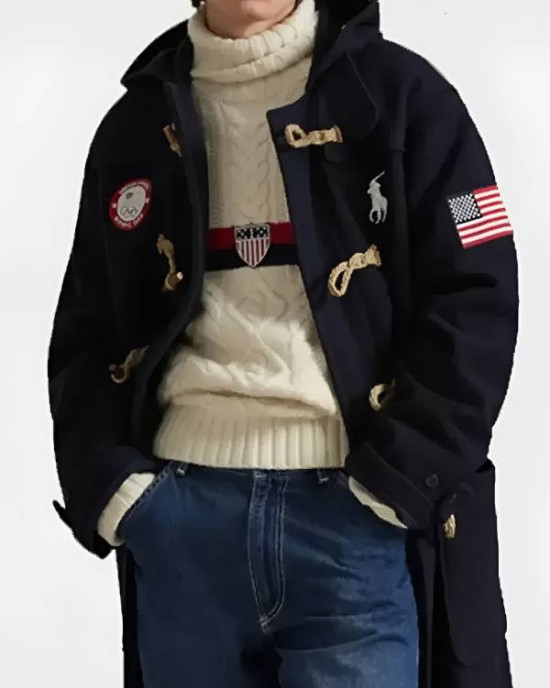 Team USA Winter Olympics 2026 Flagbearer  Wool Toggle Coat