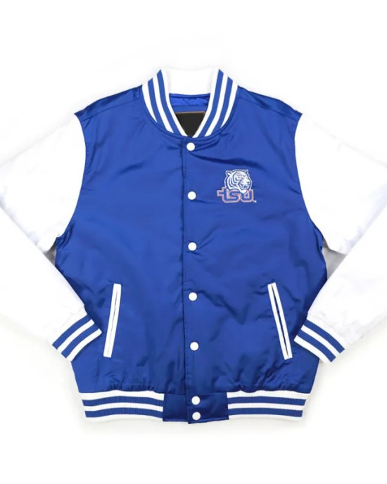 Tennessee State Royal and White Baseball Jacket Tennessee State Royal and White Baseball Jacket