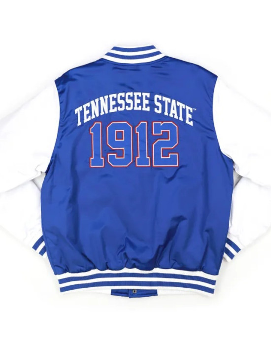 Tennessee State Royal and White Baseball Jacket Tennessee State Royal and White Baseball Jacket