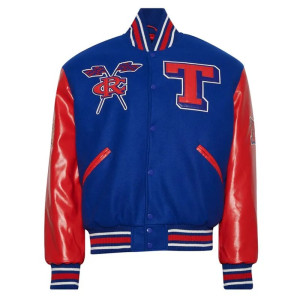 Tennessee State University Blue Wool And Red Leather Varsity Jacket