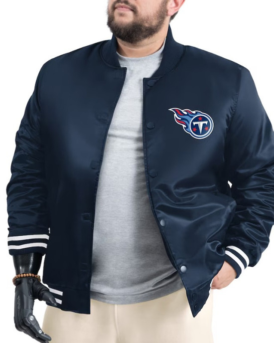 Tennessee Titans Adaptive Team Graphic Varsity Satin Jacket