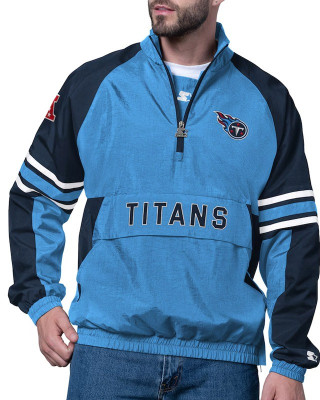 Tennessee Titans Prospect Light Blue Half-Zip Pullover Jacket