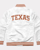 Texas Longhorns White Varsity Satin Jacket Texas Longhorns White Varsity Satin Jacket