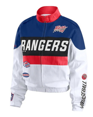 Texas Rangers Racing Navy/White Full-Zip Jacket