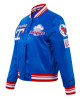 Texas Rangers Retro Classic Rib Royal Satin Jacket Texas Rangers Retro Classic Rib Royal Satin Jacket