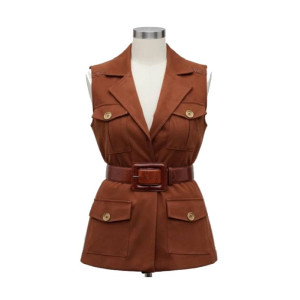 The Beast In Me Season 1 Brittany Snow Brown Suede Vest