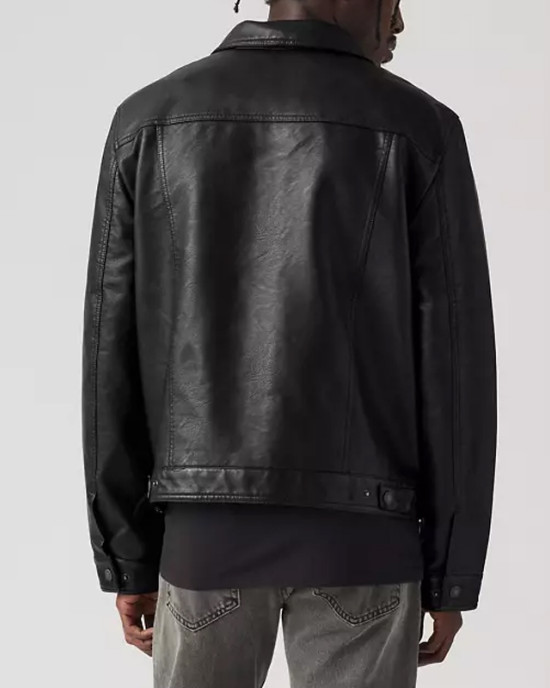 The Bondsman Hub Halloran Black Leather Trucker Jacket The Bondsman Hub Halloran Black Leather Trucker Jacket