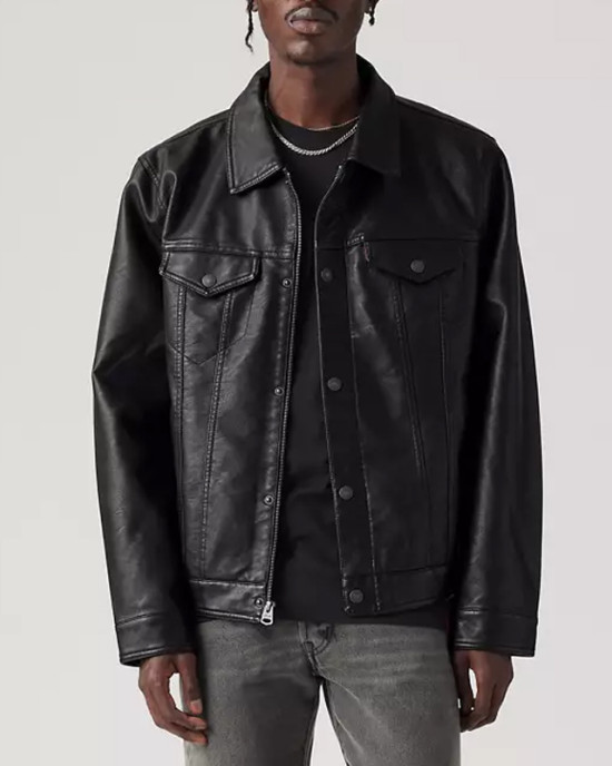The Bondsman Hub Halloran Black Leather Trucker Jacket The Bondsman Hub Halloran Black Leather Trucker Jacket