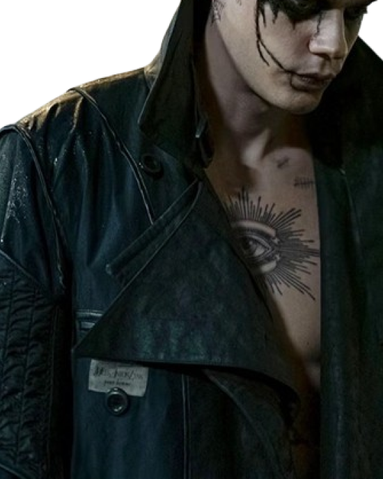 The Crow Bill Skarsgård Black Leather Coat The Crow Bill Skarsgård Black Leather Coat