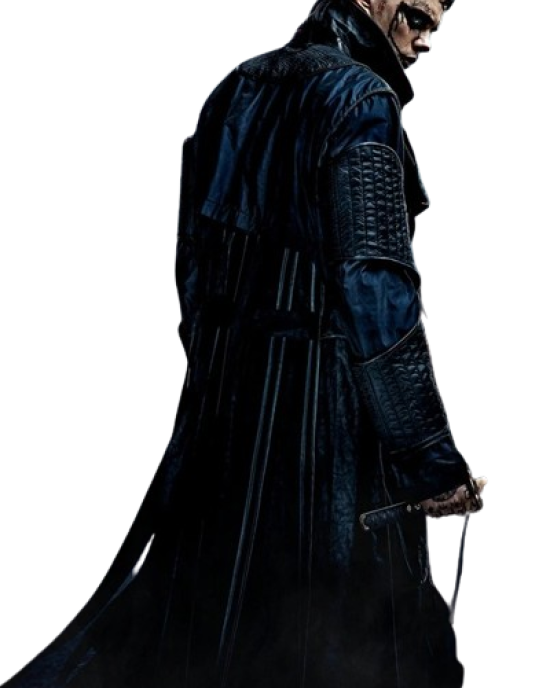 The Crow Bill Skarsgård Black Leather Coat The Crow Bill Skarsgård Black Leather Coat