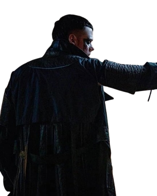 The Crow Bill Skarsgård Black Leather Coat The Crow Bill Skarsgård Black Leather Coat