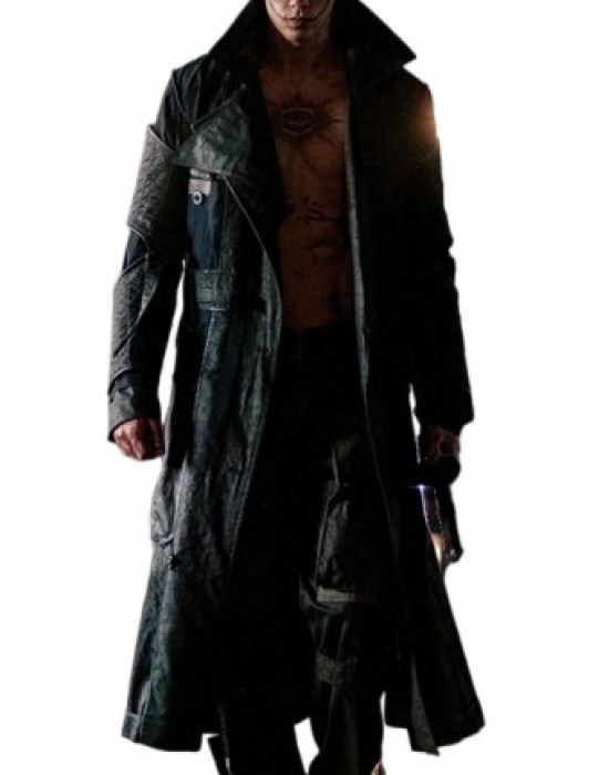 The Crow Bill Skarsgård Black Leather Coat