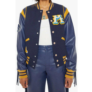 The Fringe Team Spirit Mother Wool/Leather Varsity Jacket