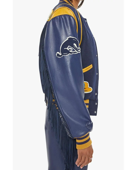 The Fringe Team Spirit Mother Wool/Leather Varsity Jacket
