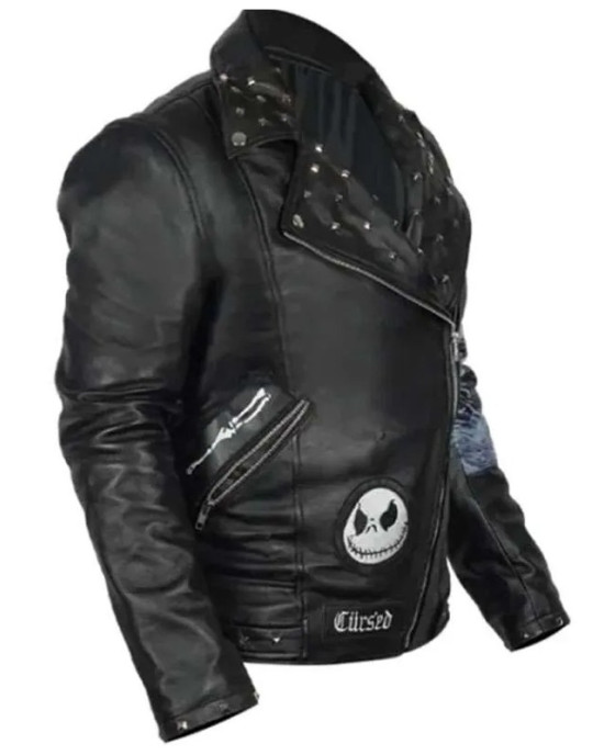 The Nightmare Before Christmas Studded Black Leather Jacket