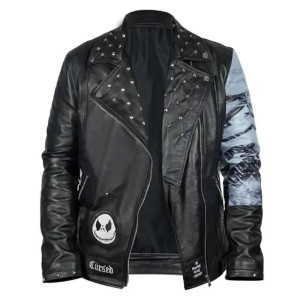 The Nightmare Before Christmas Studded Black Leather Jacket