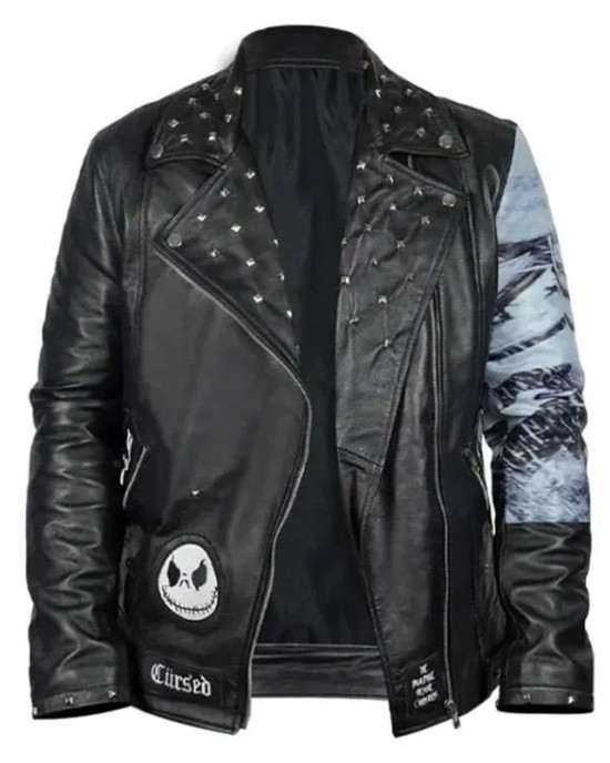 The Nightmare Before Christmas Studded Black Leather Jacket