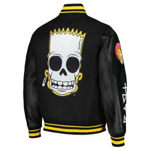 The Simpsons Freeze Max Polished Punk Bart Black Varsity Jacket