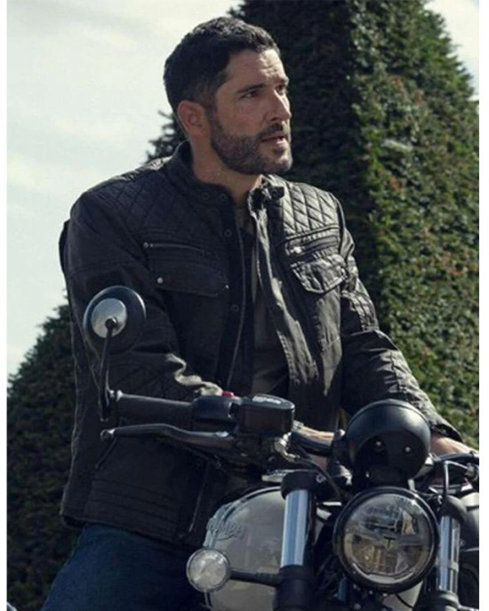 The Thursday Murder Club Tom Ellis Leather Jacket