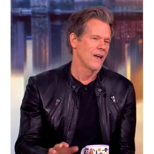 The View Kevin Bacon Full-Zip Leather Black Jacket
