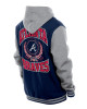 Throwback Prep Atlanta Braves Navy Hoodie Jacket