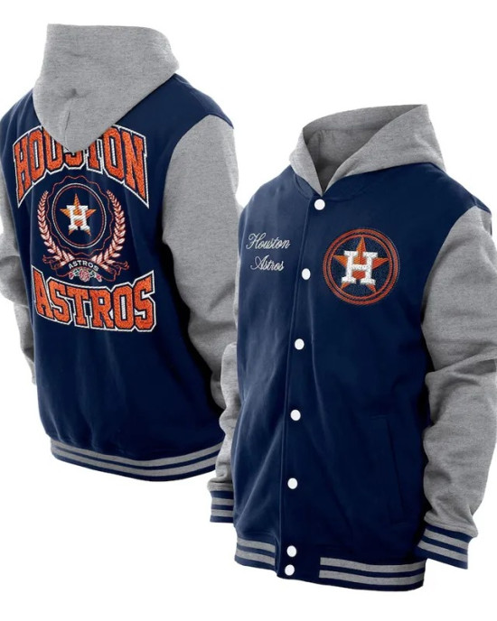 Throwback Prep Houston Astros Navy Hoodie Jacket