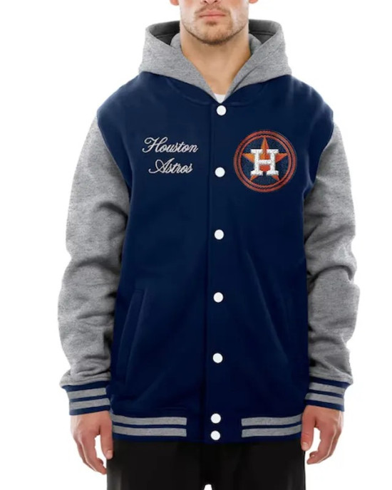 Throwback Prep Houston Astros Navy Hoodie Jacket