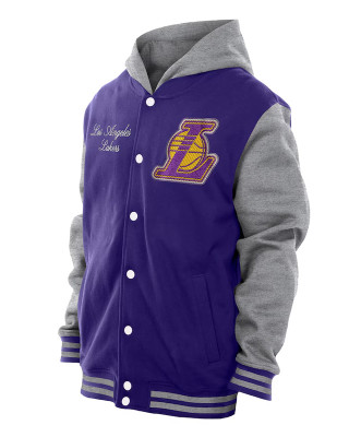 Throwback Prep LA Lakers Purple Hoodie Jacket