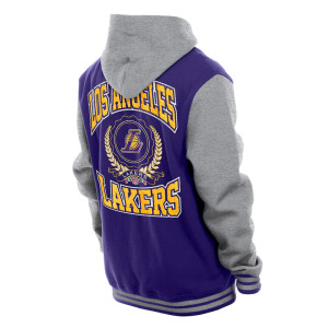 Throwback Prep LA Lakers Purple Hoodie Jacket