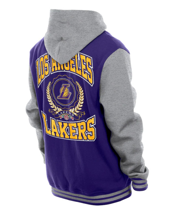 Throwback Prep LA Lakers Purple Hoodie Jacket