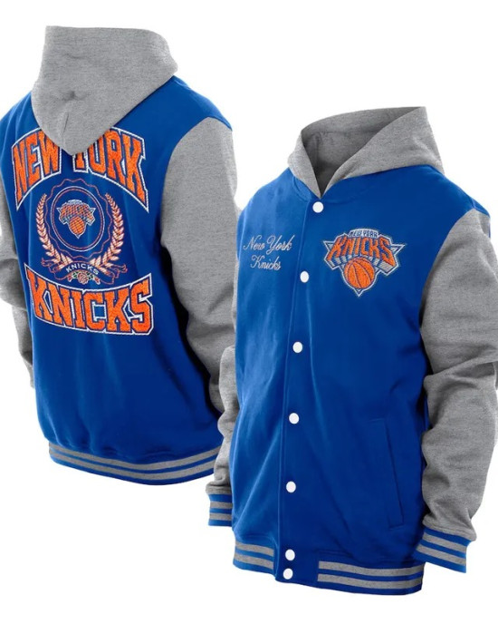 Throwback Prep NY Knicks Purple Hoodie Jacket