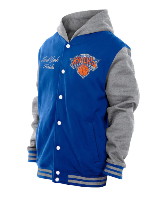 Throwback Prep NY Knicks Purple Hoodie Jacket