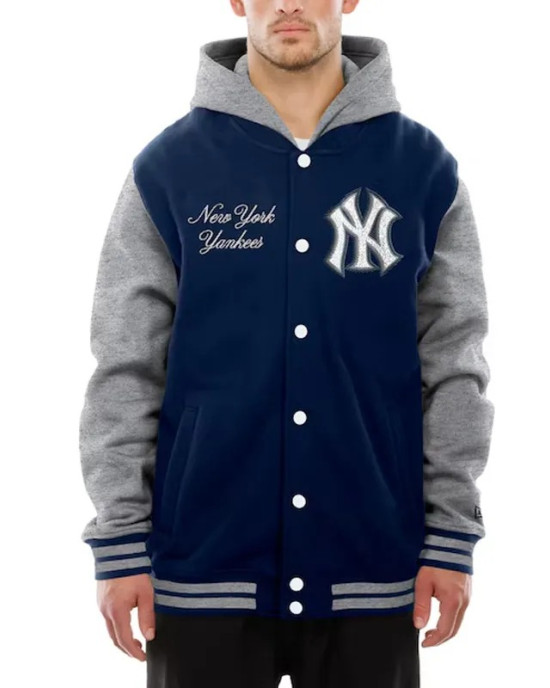 Throwback Prep NY Yankees Navy Hoodie Jacket Throwback Prep NY Yankees Navy Hoodie Jacket