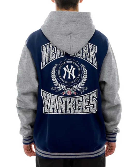 Throwback Prep NY Yankees Navy Hoodie Jacket Throwback Prep NY Yankees Navy Hoodie Jacket