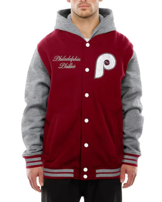 Throwback Prep Philadelphia Phillies Burgundy Hoodie Jacket Throwback Prep Philadelphia Phillies Burgundy Hoodie Jacket
