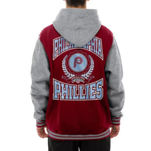Throwback Prep Philadelphia Phillies Burgundy Hoodie Jacket