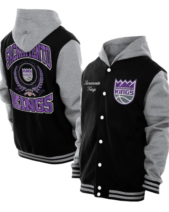 Throwback Prep Sacramento Kings Black Hoodie Jacket