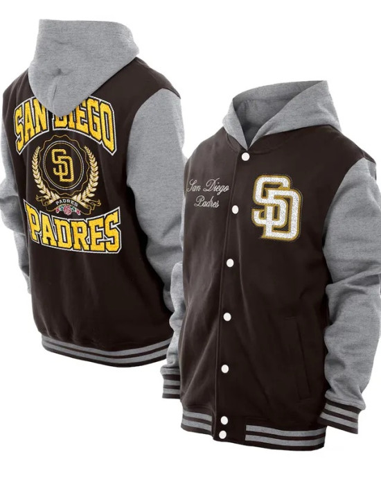 Throwback Prep San Diego Padres Brown Hoodie Jacket