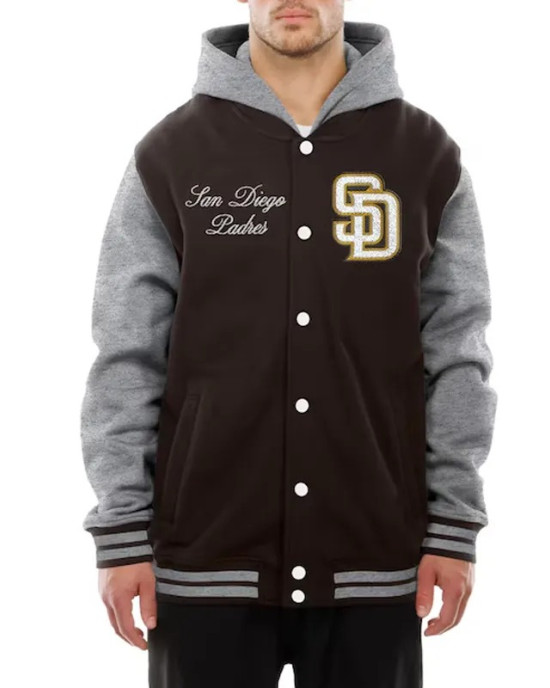 Throwback Prep San Diego Padres Brown Hoodie Jacket