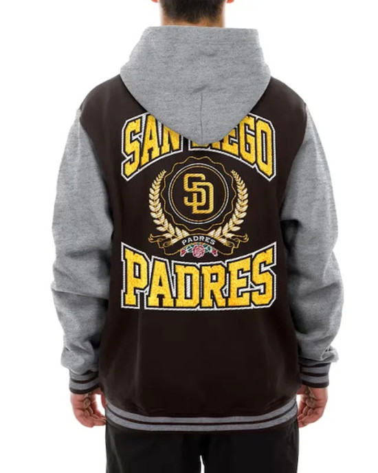 Throwback Prep San Diego Padres Brown Hoodie Jacket