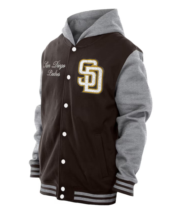 Throwback Prep San Diego Padres Brown Hoodie Jacket