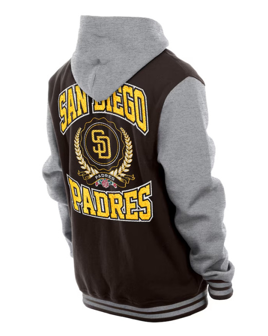 Throwback Prep San Diego Padres Brown Hoodie Jacket