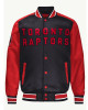 Toronto Raptors Black and Red Varsity Satin Jacket