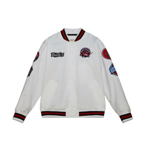 Toronto Raptors City Collection White Varsity Satin Jacket