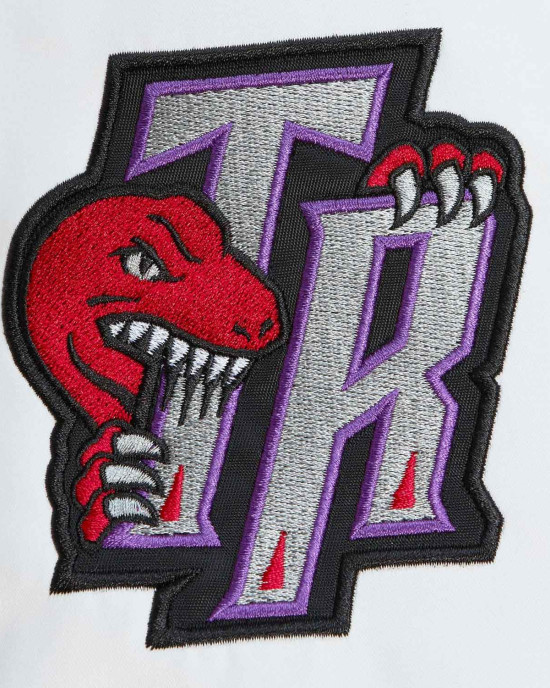 Toronto Raptors City Collection White Varsity Satin Jacket Toronto Raptors City Collection White Varsity Satin Jacket