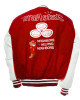 Travis Scott State Farm Burgundy and White Varsity Jacket