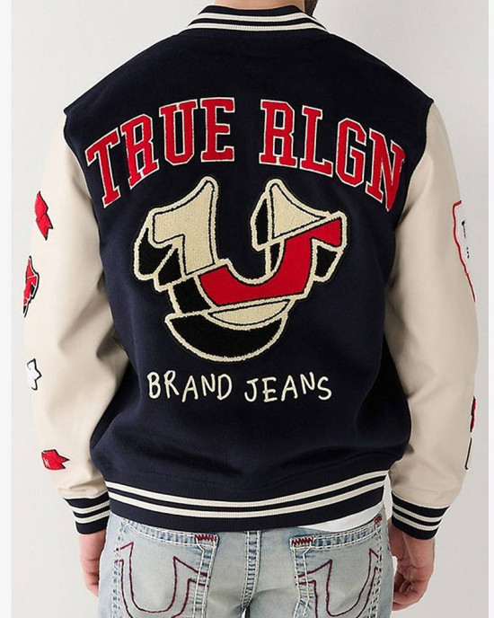 True Religion Spliced Black Varsity Jacketneteen Jacket True Religion Spliced Black Varsity Jacketneteen Jacket